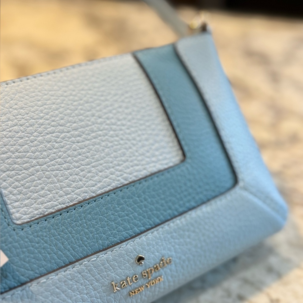 NEW kate spade new york Leather Lena Convertible Shoulder Bag In Blue Multicolor - Picture 2 of 16